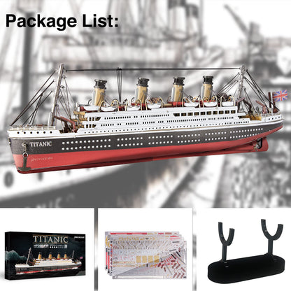Piececool 3D Puzzles for Adults, Titanic Metal Ship Model Building Kits, Difficult Watercraft Cruise DIY Arts and Crafts Birthday Christams Gifts for Men Women Couples Desk Decor