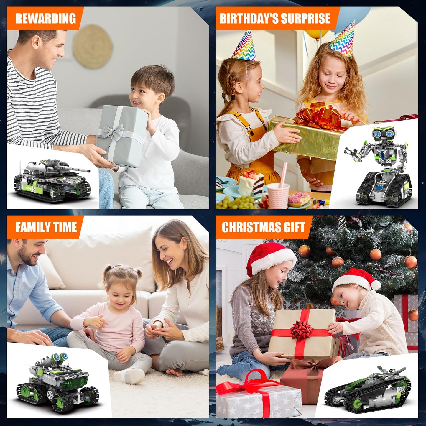 HPROMOT STEM Robot Building Sets for Kids Ages 8-16, 5-in-1 Remote Control and APP Robot Toys, 757 Pcs DIY Building Science Educational Kit, Building Block Birthday Present for Teen Boys and Girls