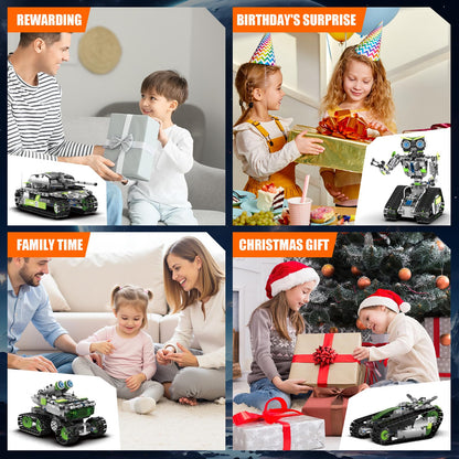 HPROMOT STEM Robot Building Sets for Kids Ages 8-16, 5-in-1 Remote Control and APP Robot Toys, 757 Pcs DIY Building Science Educational Kit, Building Block Birthday Present for Teen Boys and Girls