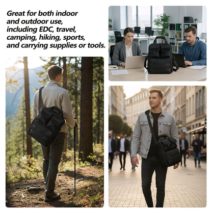 ArcEnCiel Tactical Briefcase, 12L Messenger Bag with 8 Compartments, 900D Oxford Fabric Sturdy Laptop Bag for Business Commute Travel, Fits 14.2" Computer Tablet Files