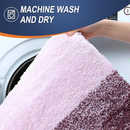 OLANLY Bathroom Runner Rugs Mat 47x17, Extra Soft Absorbent Microfiber Bath Rugs, Rubber Backing, Quick Dry, Washable Long Bath Mats for Bathroom Floor, Tub and Shower, Home Decor Accessories, Mauve