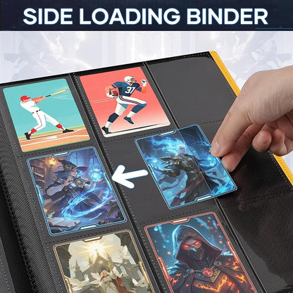 Trading Card Binder, Card Binder Album Folder Book Fit for MTG Baseball Football Sports Cards, Easy to Use Card Collection Binder (yellow, 360 Pockets)