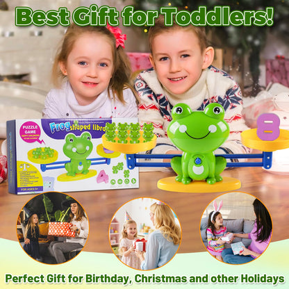 ISMETACU Frog Balance Math Toy for Preschool – Cool Counting Manipulatives and STEM Learning Materials for Kids Ages 5-7, Fun Number Match Activity for Pre-K Classroom and Early Education Centers