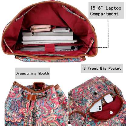 Baosha Large Women Laptop Backpack 15.6 inch Computer Backpack Travel Hiking Backpack With Free Toiletry bag CN-01 (HS)