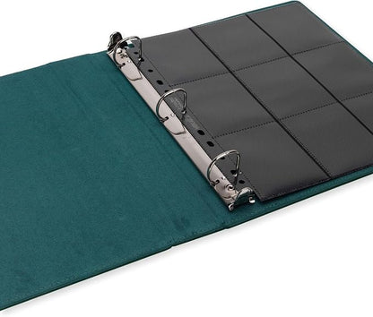Vault X Slim Ring Binder, 540 Cards, fits 9 Pocket Pages, Exo-Tec Material, 3 D-Ring Folder, for Trading Cards (Green)