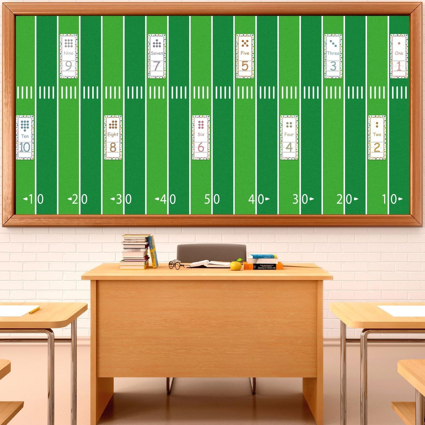 Qyeahkj Football Field Paper Roll - Fade Resistant Green Sports Background Paper - 17.7in x 20ft