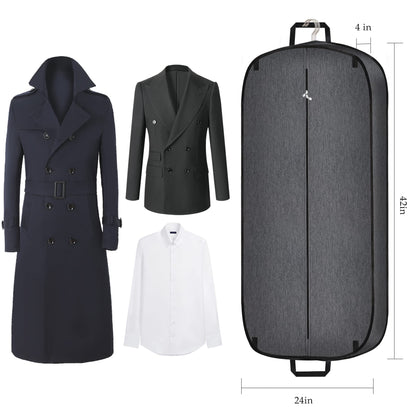 Limoomil Heavy Duty Waterproof Garment Bag for Travel, Tear Resistance Suit Bag for Men Travel for Suits, Tuxedos, Coats, Uniform. 42 inch, Darkgrey, 2 Pack.…
