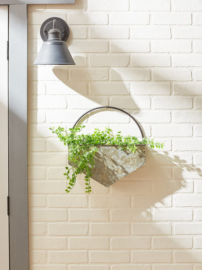 DII Galvanized Planter Collection Wall Hanging, Diamond, 14.5x4x14.5, Iron