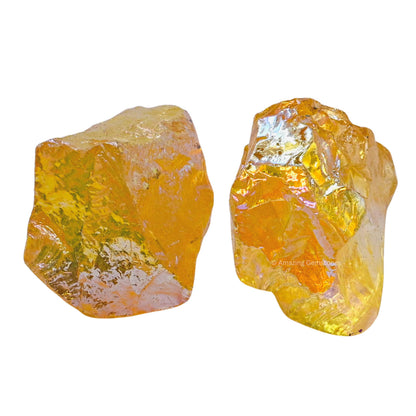 Amazing Gemstone Yellow Aura Quartz Raw Crystals and Healing Stones, Natural Rocks for Meditation and DIY Raw Stones and Crystals (1 lb)