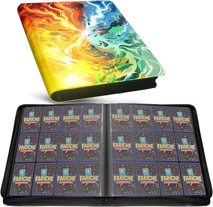 Trading Card Binder for TCG Cards,12-Pocket Portable Card Collector Ablum Holder Book Fits 720 Cards with 30 Removable Sleeve, Waterproof Card Binder Display Storage Carrying Cases for TCG-Storm