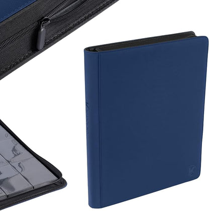 1408+ Pockets Trading Card Binder, 16-Pocket Card Ablum Compatible with MTG,Sports Cards & Other Standard Size Trading Card (Navy Blue)