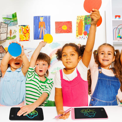 Zhehao 12 Pcs LCD Writing Tablet for Kids Colorful Drawing Doodle Board Drawing Tablet Erasable Reusable Electronic Draw Pad Gift for Boy Girl Educational Learning(6.5 Inch Screen,Vivid Color)