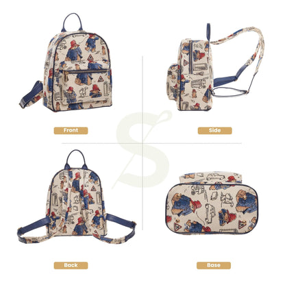 Signare Tapestry Women Backpack Rucksack Casual Daypack With Paddington Bear Design (DAPK-PADD)