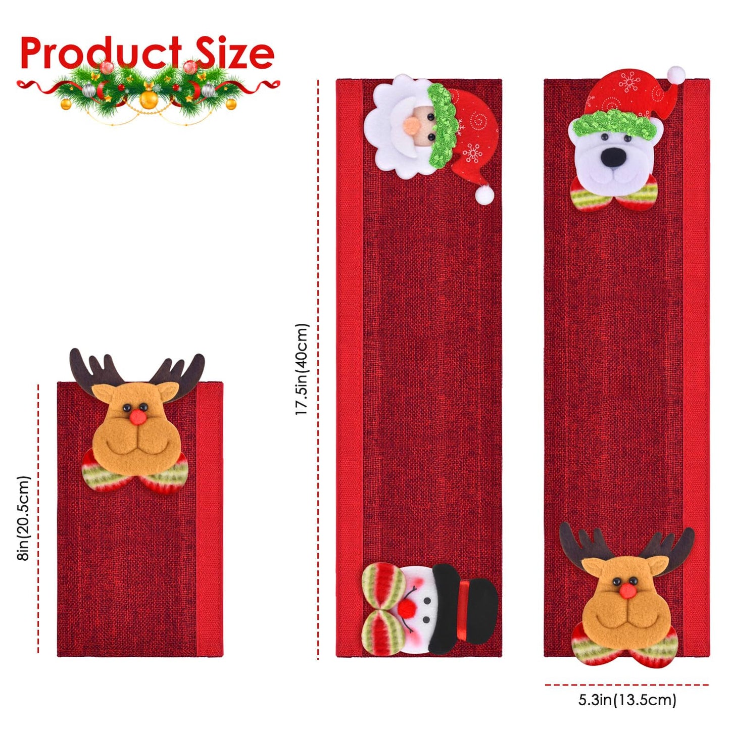 KATUMO Christmas Refrigerator Handle Covers, 8PCS Kitchen Appliance Handle Protectors - Adorable Snowman Design, Fridge & Microwave Oven & Dishwasher Safe