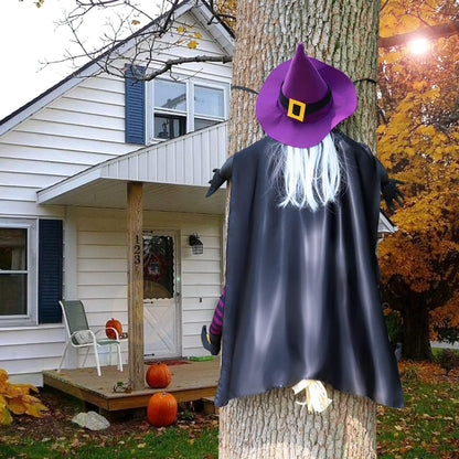 Giiffu Halloween Decorations Outdoor 57" Crashing Witch into Tree Decor