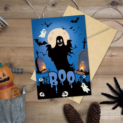 24 Pack Halloween Cards with Envelopes and Stickers, 8 Assorted Horror Designs Note Card for Trick or Treat Invitation, Halloween Party, Boxed Spooky Season Gift for Family Friend, 4x6in