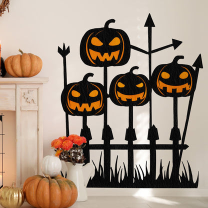 Halloween Wall Decals,Peel and Stick Halloween Theme Decor Stickers,Removable Vinyl Spooky Scary Face Wall Sticker for Holiday Party Decor. (Pumpkin Jack-o-Lantern Wall Decal)