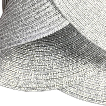 SHACOS Silver Glitter Round Placemats Set of 6 Sparkle Bling Place Mats Glitz Table Mats for Holiday Home Party Wedding Festive Table Decoration (6, Silver)