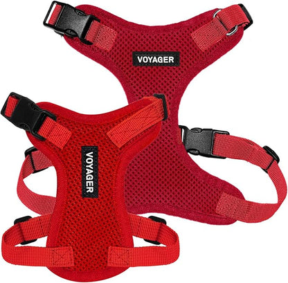 Voyager Step-in Pet Harness - All Weather Mesh, Adjustable Step in Harness for Cats and Dogs by Best Pet Supplies - Red, L