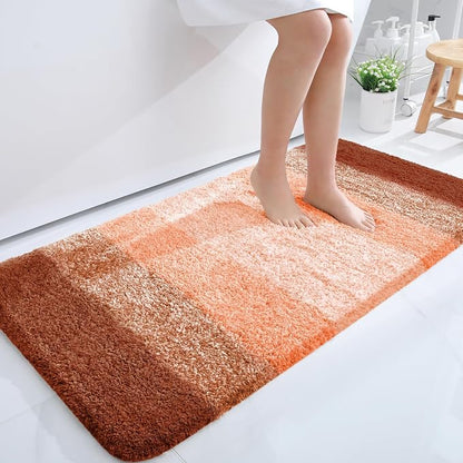 OLANLY Large Bathroom Rugs Mat 50x30, Extra Soft Absorbent Microfiber Bath Rugs, Rubber Backing, Quick Dry, Machine Washable Bath Mat for Bathroom Floor, Tub and Shower, Home Decor Accessories, Orange