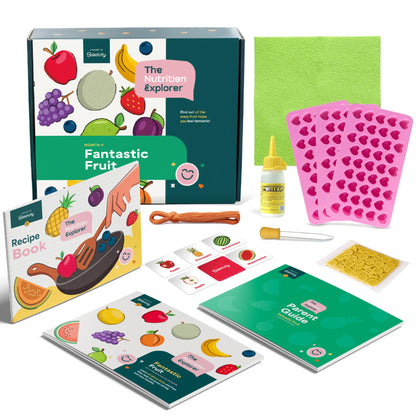 Baketivity Fantastic Fruit Box – Birthday Gift for Kids – Nutrition STEM Activity Kit with Recipes & Crafts – DIY Fruit Gummies Kit & Educational Food Science Set