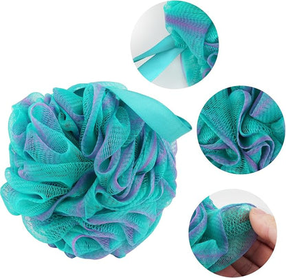 Fu Store Loofah Sponge Shower Loofahs 70g Bath Sponges Mesh Balls 4 Multi Color for Body Scrubber Exfoliator Wash Back Scrubbers Bathroom Men Women 4 Pack Cleaning Bathing Accessories