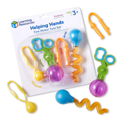 Learning Resources Helping Hands Fine Motor Tool Set Toy - Sensory Bin Sand Toys, Montessori, Plastic Tweezers, Therapy Games For Toddler, Homeschool Preschool Supplies