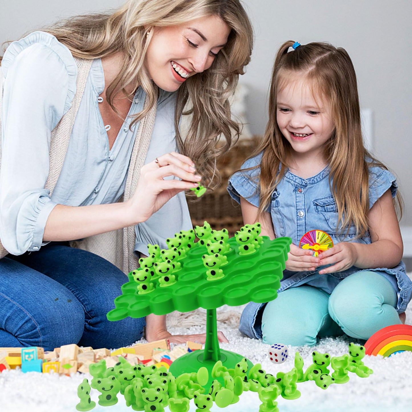 kykake Frog Balance Game Toys,Balance Game Tree Two-Player Parent-Child Interactive Family Tabletop Puzzle Montessori Toy,Frogs Board for Kids and Adults (Frog)