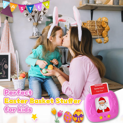 HOMESTEC Toddlers Bilingual Spanish & English Talking Flash Cards with 288 Sight Words, Speech Therapy Toys for 1 2 3 4 5 6 Years Old Boys and Girls, Learning Educational Kids Gifts (Pink)