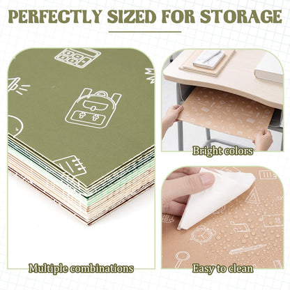 SATINIOR 24 Pcs Privacy Folders for Students, Desk Dividers for Classroom Testing, Trifold Cardboard Privacy Boards, Study Carrels Panel School Teacher Supplies(Stationery Style,Matcha Color)