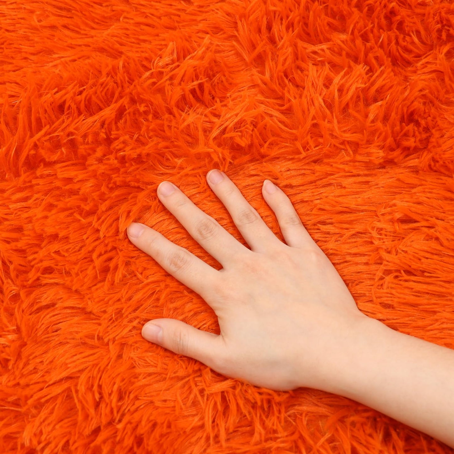 Lifup Soft Fluffy Rectangle Area Rug, Cozy Plush Shaggy Carpet for Living Room Bedroom Home Décor Orange 2.6 x 5.2 Feet
