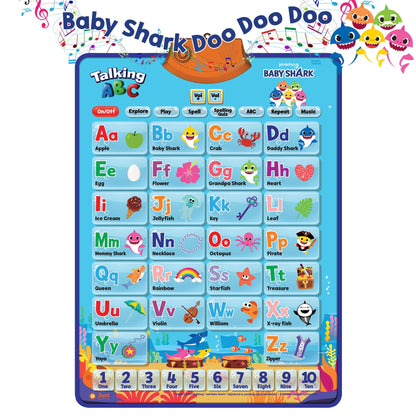 Baby Shark Alphabet & Number Learning Toys by Pinkfong, Educational Toddler Gift Set for Ages 1-3, Musical Mat, ABC Poster, Room Decor, Activities & Games, Baby Shark Toys for Boys & Girls Ages 2-4
