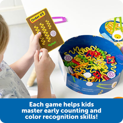 Learning Resources Noodle Knockout Fine Motor Game - Games for Kids Ages 4-8, Toddler Board Game, Educational Matching Kids Games, Preschool and Kindergarten Classroom Game, Gifts for Toddlers