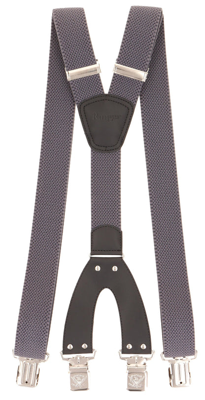 Ranger - Suspenders for Men – 1.6 inch. Wide, 55 inch. Heavy Duty, Long, Strong, Solid, Formal, Suit Accessories Men - Dark Grey