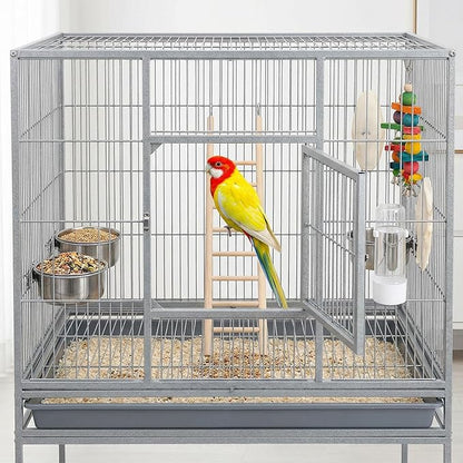 2 Pack Bird Ladder, Wooden Bird Cage Ladder Birds Cage Accessories for Parakeets, Parrots, Cockatoo & Lovebirds (6 Step & 8 Step)