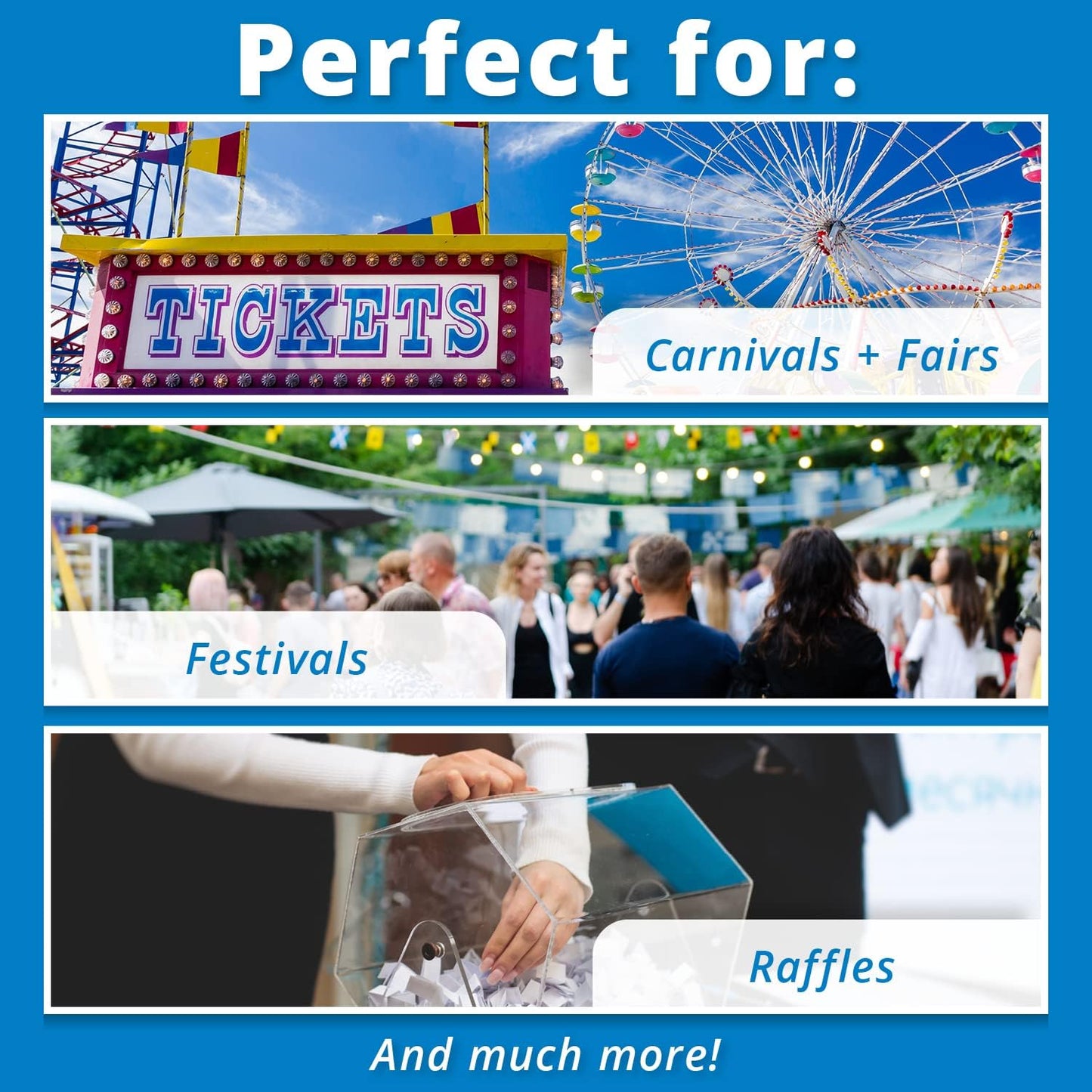 INDIANA TICKET CO. 1,000 Green Raffle Tickets Double Roll, Premium Quality 50/50 Raffle Tickets, Tickets for Events, Carnivals, Door Prizes, Drinks and More