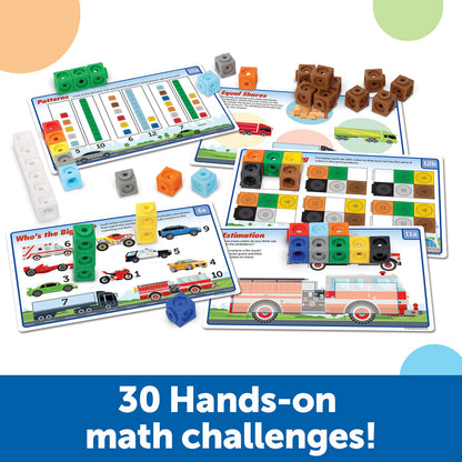 Learning Resources MathLink Cubes Kindergarten Math Activity Set: Mathmobiles 115 Pieces, Ages 5 and Up Kindergarten STEM Activities, Math Activity Set and Games for Kids