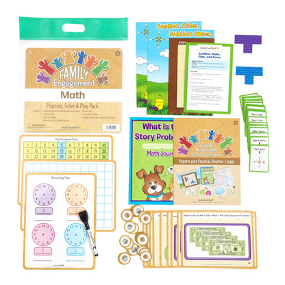 Really Good Stuff Family Engagement Math Kit - Second Grade Students (Ages 7-8) - Math Skills - Educational Kit