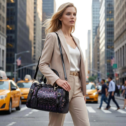 FEIMINA Genuine Leather Shoulder Bag, Classic Bronze