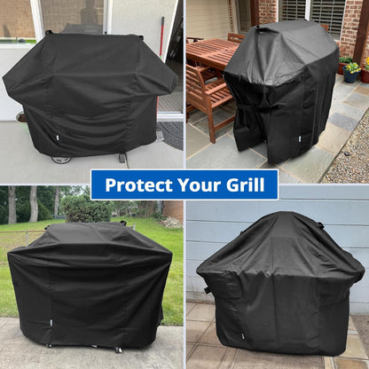 SunPatio BBQ Grill Cover 52 Inch, Outdoor Durable Waterproof Gas Barbecue Cover, Compatible for Weber Spirit 200 and 300 Series, Charbroil and Kenmore Grills, Compared to Weber 7106, 52" x 26" x 43"H