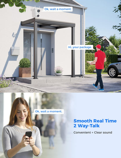 Hiseeu Wireless Security Cameras Outdoor, 5G & 2.4G WiFi Pro, Wireless Home Security Camera System, Dual Lens, 360° Pan & Tilt, Auto Tracking, Color Night Vision, 1TB HDD No Subscription, Need Plug In