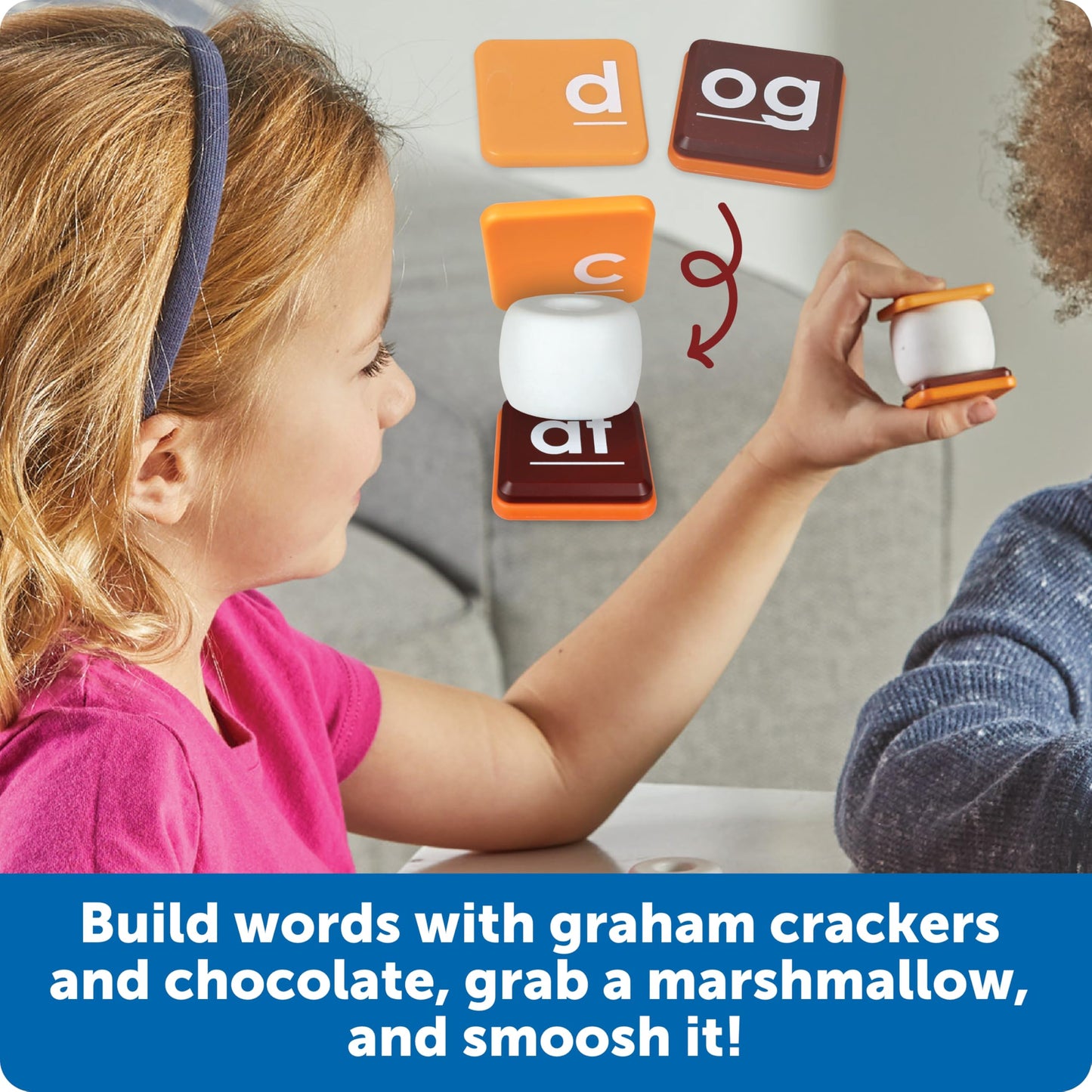 Learning Resources Let's Spell S'mores - Montessori Toys, Kindergarten Learning Activities, Phonemic Awareness Flash Cards, Dyslexia Tools for Kids, Speech Therapy Materials, Learn to Read