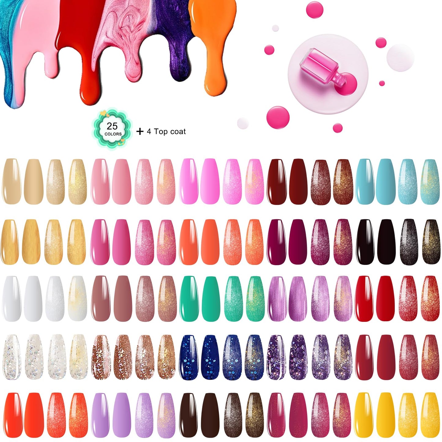 NAIL POLISH KIT with U V Lamp and Drill Starter Kit 36 Colors Gel Nail Polish Nail Art Gel Manicure Kit