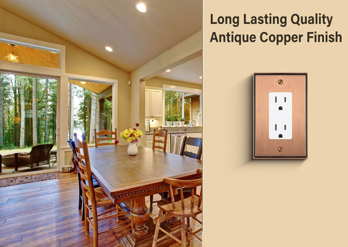 Henne Bery Soft Modern Decorative Wall Plate Switch Plate Outlet Cover (Single Decorator 2PK, Antique Copper)