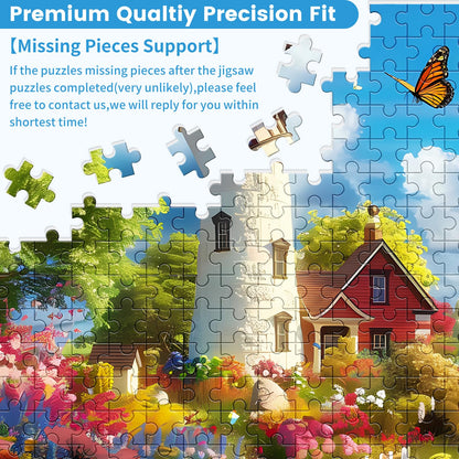 500 Pieces Puzzle for Adults Lighthouse Jigsaw Puzzle, Recycled Cardboard Jigsaw Puzzles 500 Pieces, Family Challenging Game, Nature Landscape Difficult Jigsaw Puzzle 20.5×15 in