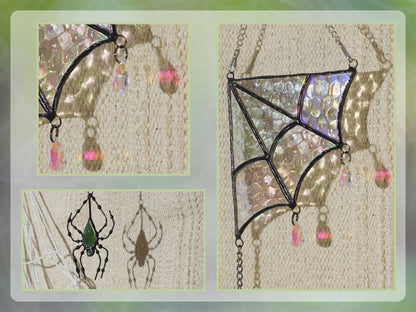 Velasyart Stained Glass Spider Web Suncatcher - Gothic Window Suncatcher Decor
