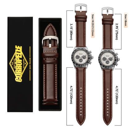 CORROPELLE Leather Watch Bands Quick Release, Elegant Top Grain Leather Watch Straps Band Replacement for Men and Women, Watch and Smartwatch, Choice of Width 18mm 19mm 20mm 21mm 22mm