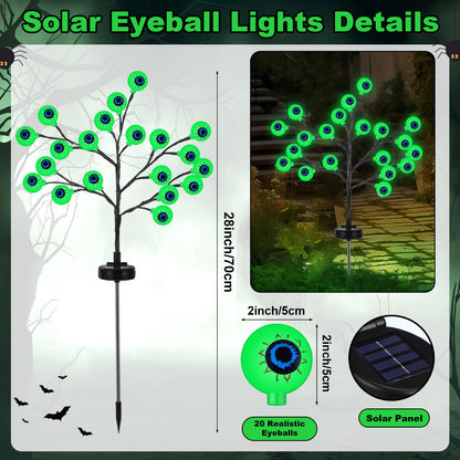 MiniInflat 6 Pack Halloween Decorations Outdoor Included Large Witches Cauldron on Tripod with String Light Eyeball and Skeleton 3 Pcs 6 ft Lighted Witch Stakes 2 Pcs Solar Eyeball Light for Yard Lawn