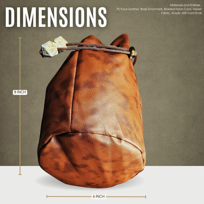 Sage's Portal Large DND Dice Bag, Holds 200+ Dice, Velvet-Lined PU Leather Drawstring Pouch with 4 Pockets for Dungeons and Dragons RPG MTG, D&D Gift for Dungeon Masters and Players