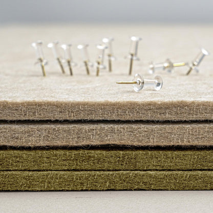 Large Bulletin Board - 60 x 36 Inches, Decorative Felt Pin Board for Wall - 5' x 3' Foldable Photo Display Board with Self-Adhesive Tape, Includes 20 Push Pins - Olive